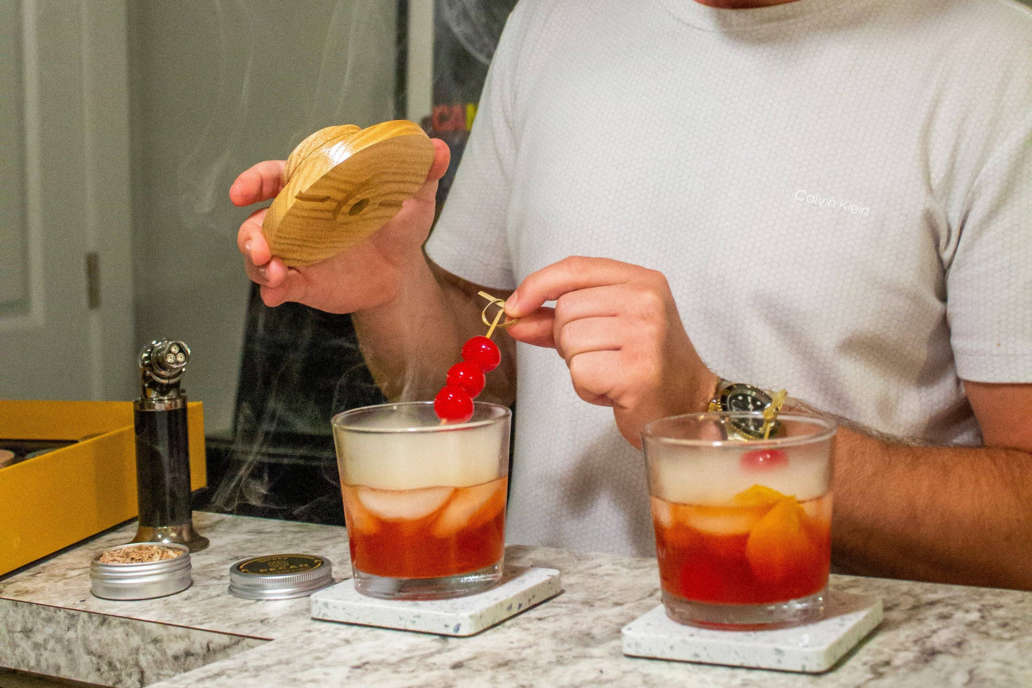 NOBLESIP - Wood Chips for Cocktail and Food Smokers, Bar gift case 4pcs