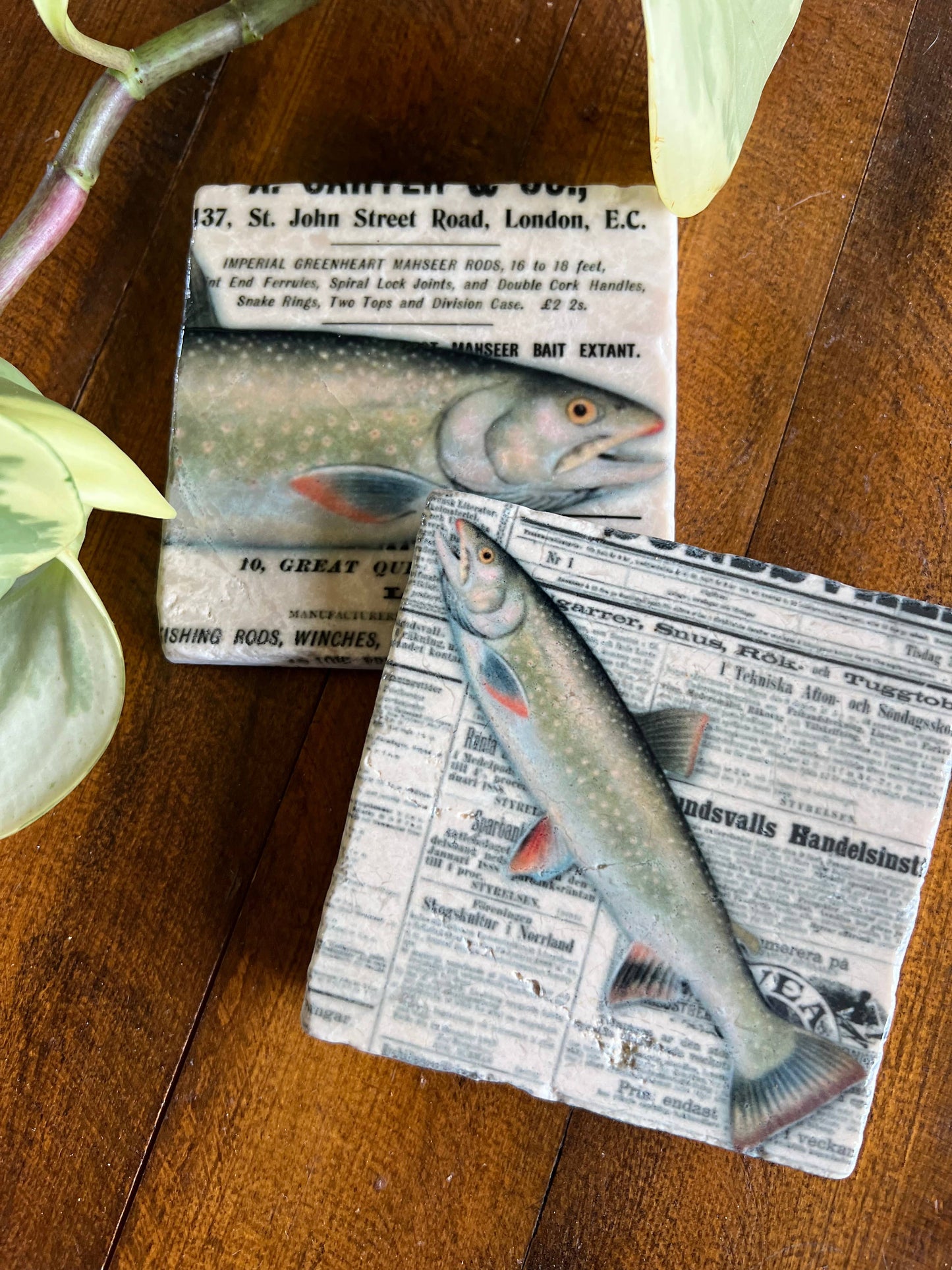 The Painted Lily - The Fisherman stone coasters - case of 4