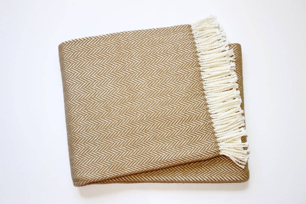 A Soft Idea - 355 - Herringbone Plush Throw: Stone