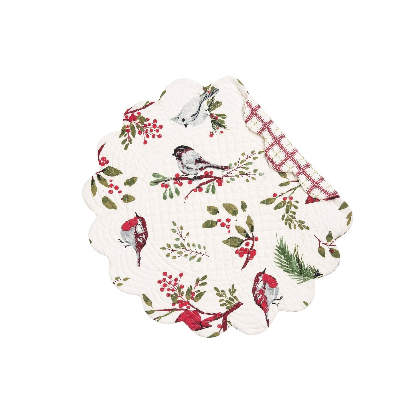 C&F Home - Christmas Sprig Birds Round Placemat