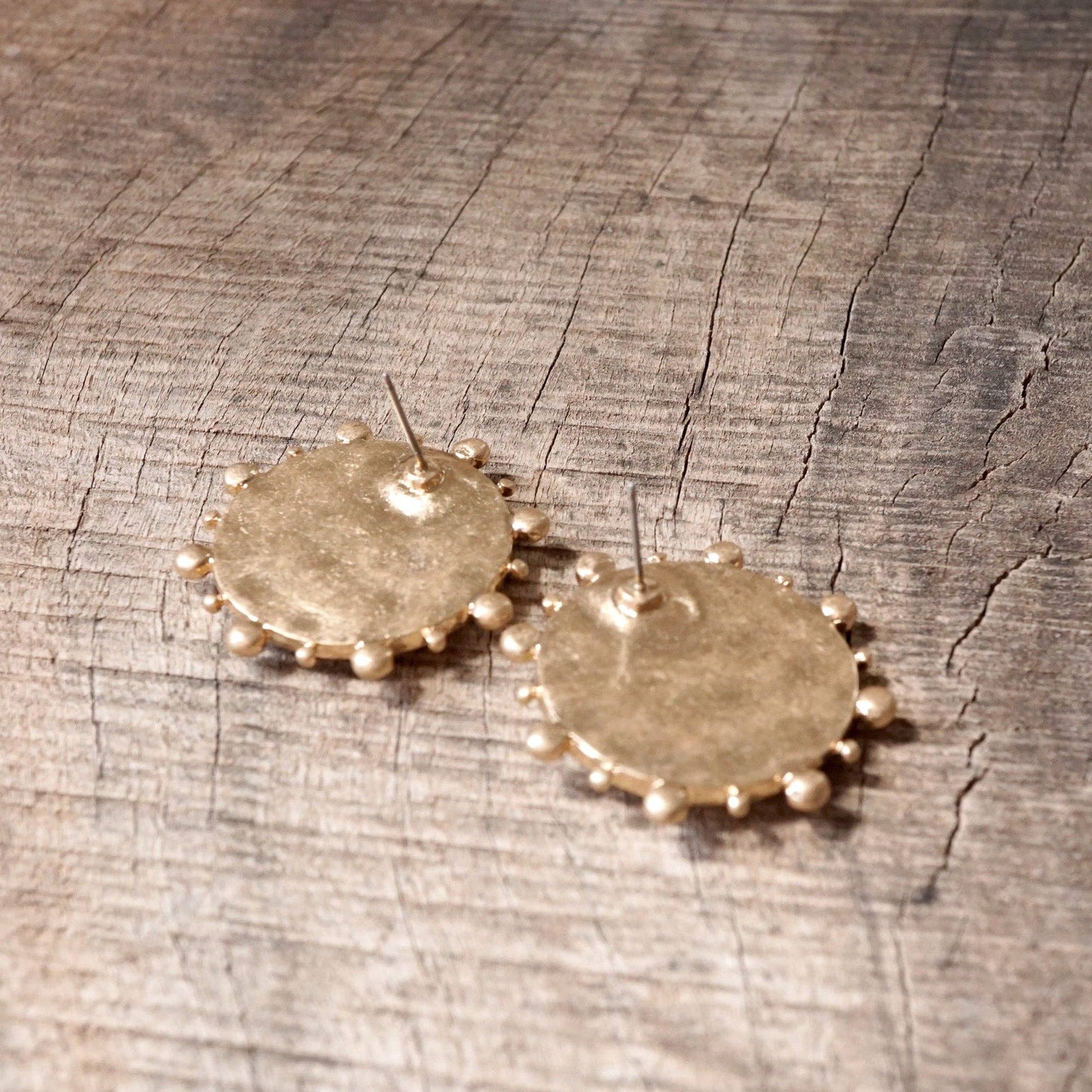 PennyLine inc - Boho Coin Statement Stud Earrings – Gold and Silver Tone