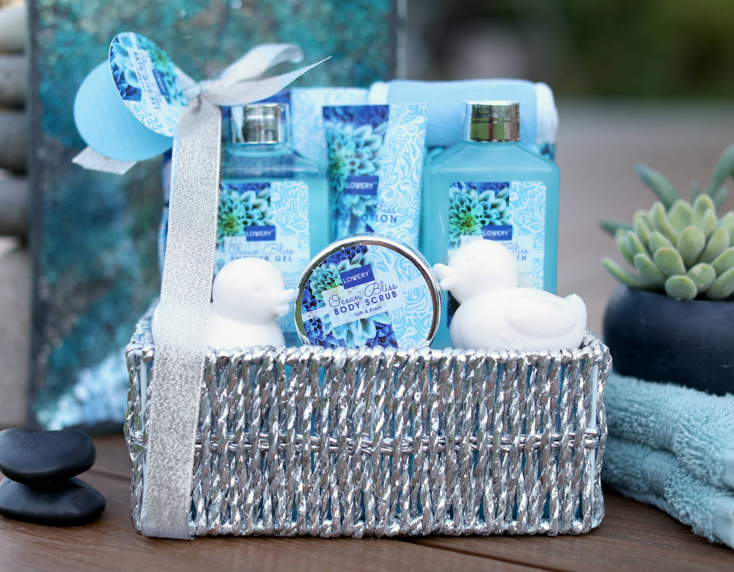 Lovery - Home Spa Gift Basket - Ocean Bliss Scent - Bath & Body Set