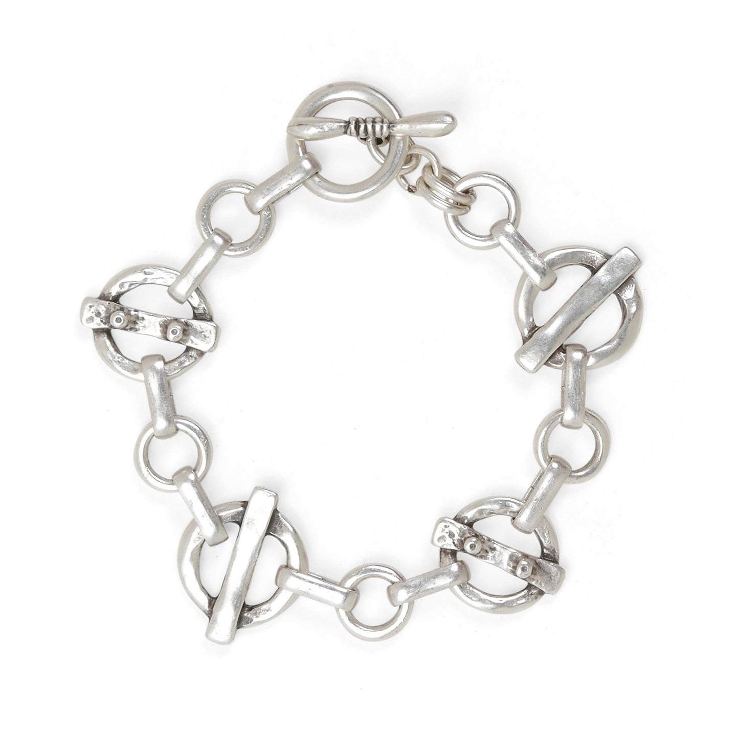 Chanour - Handmade Pewter Link & Chain Bracelet - 2832