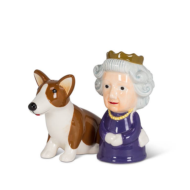 Abbott - Queen and Corgi Salt & Pepper-3.5"H