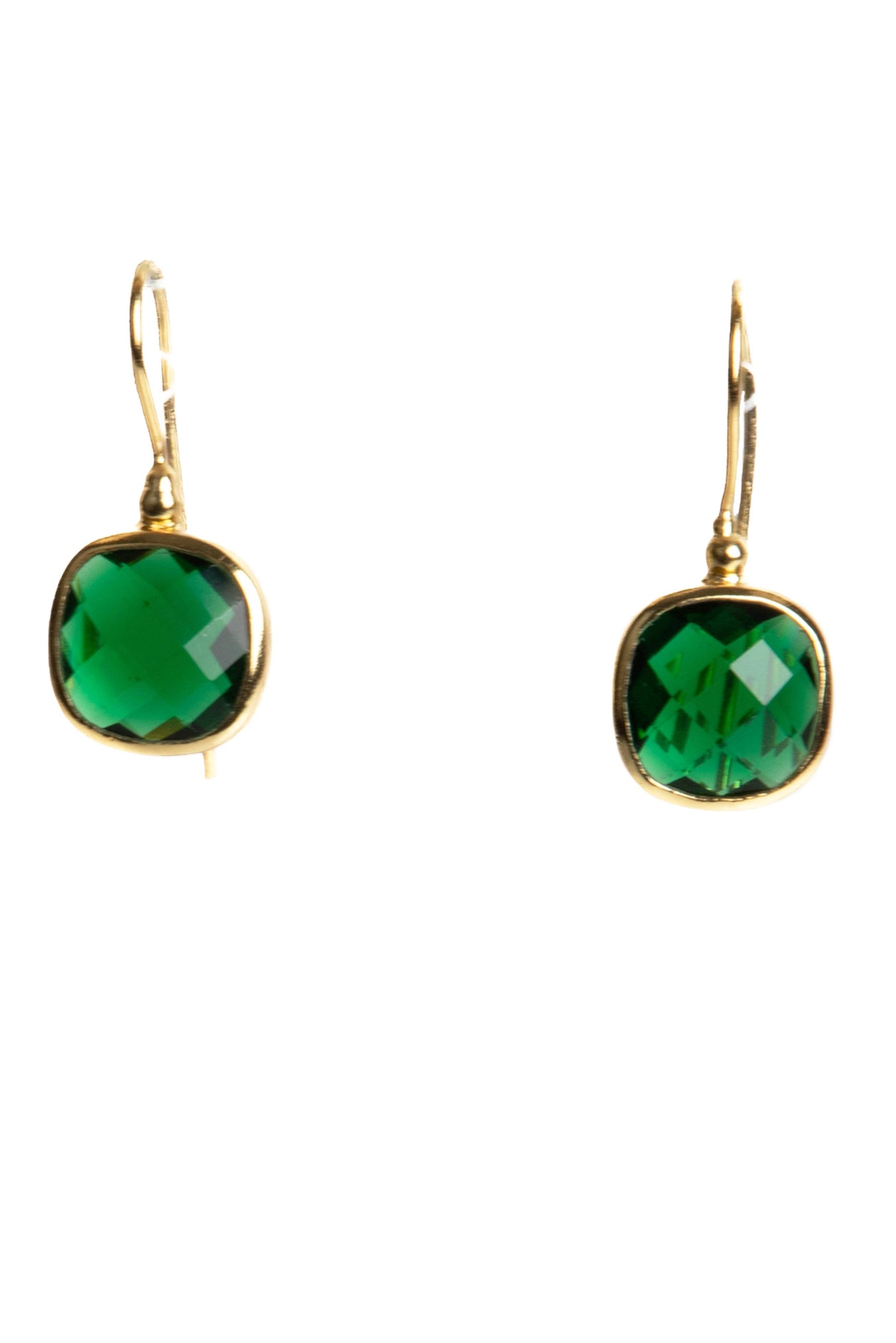 SAACHI - Cushion Cut Gemstone Earrings: GREEN