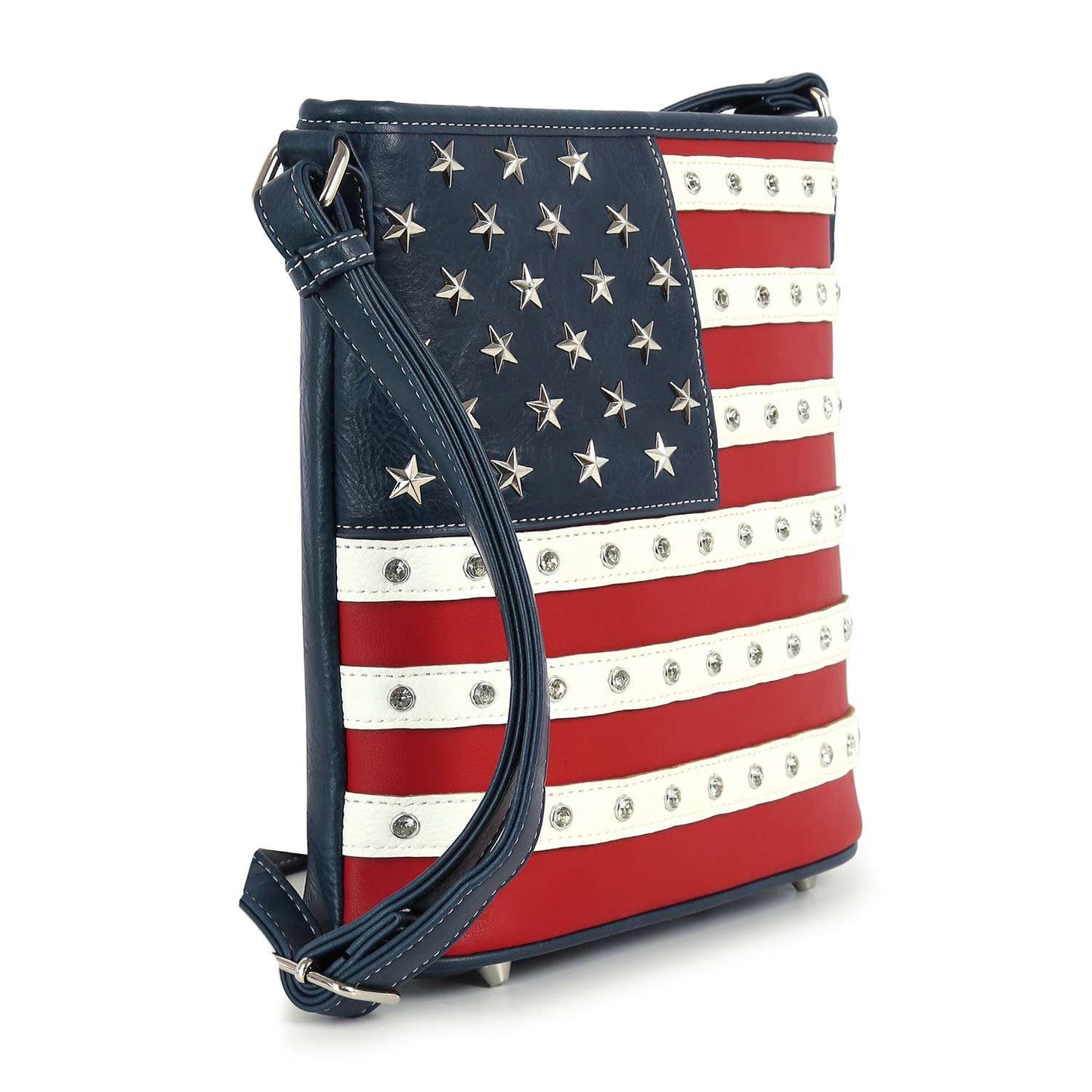 Handbag Express - Classic American Flag Studded Crossbody: Multi