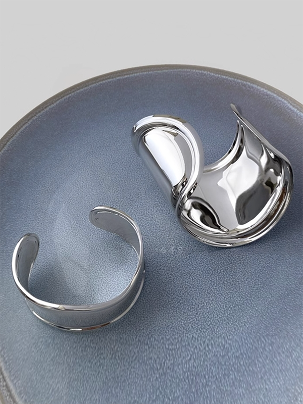 UZ Wholesale Store - Solid Color Irregularity Bracelet Accessories: Silver&Sliver / 1 PCS / 1 PCS