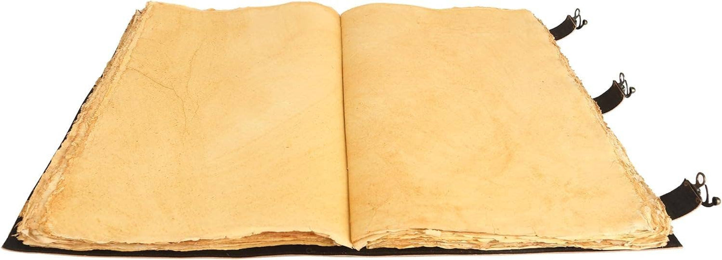 Tuzech Leather - Book of Spell LeatherBound Huge Journal Grimoire Print Diary: 22 Inches / Lady Green