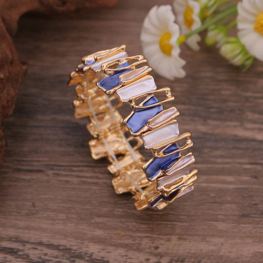 Dipped Shop - Vintage Colorful Irregular Elastic Bracelet DP25D599: Blue
