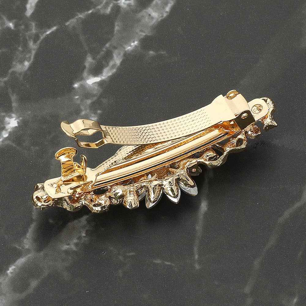 Sensibling Corp. - Floral Stone Accent Barrette: Clear,Silver