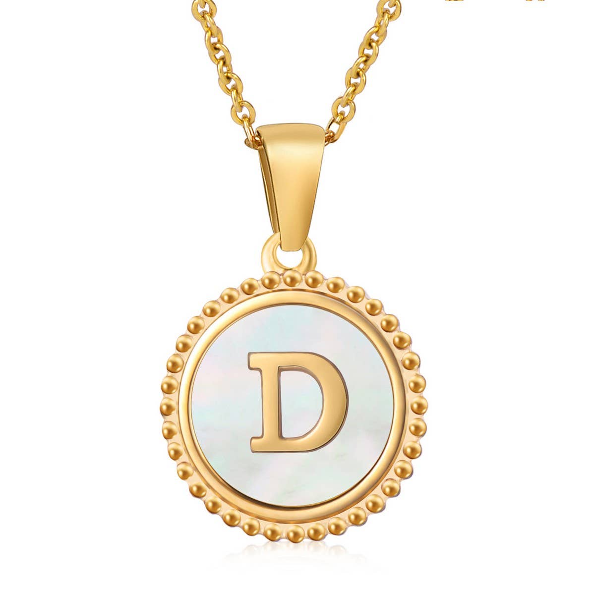 ACCITY - 18K GOLD STAINLESS STEEL SHELL LETTER NECKLACE_CWAJE0686: TYPE9 / (OS) 2