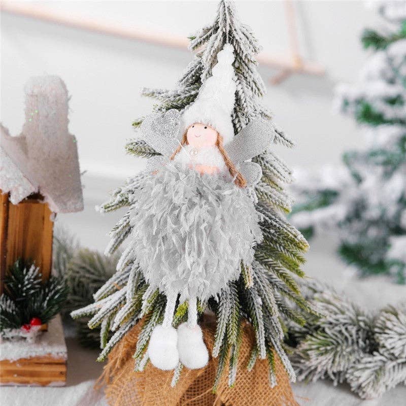ShieldChic - Cute Feather Angel Christmas Decoration: WHITE