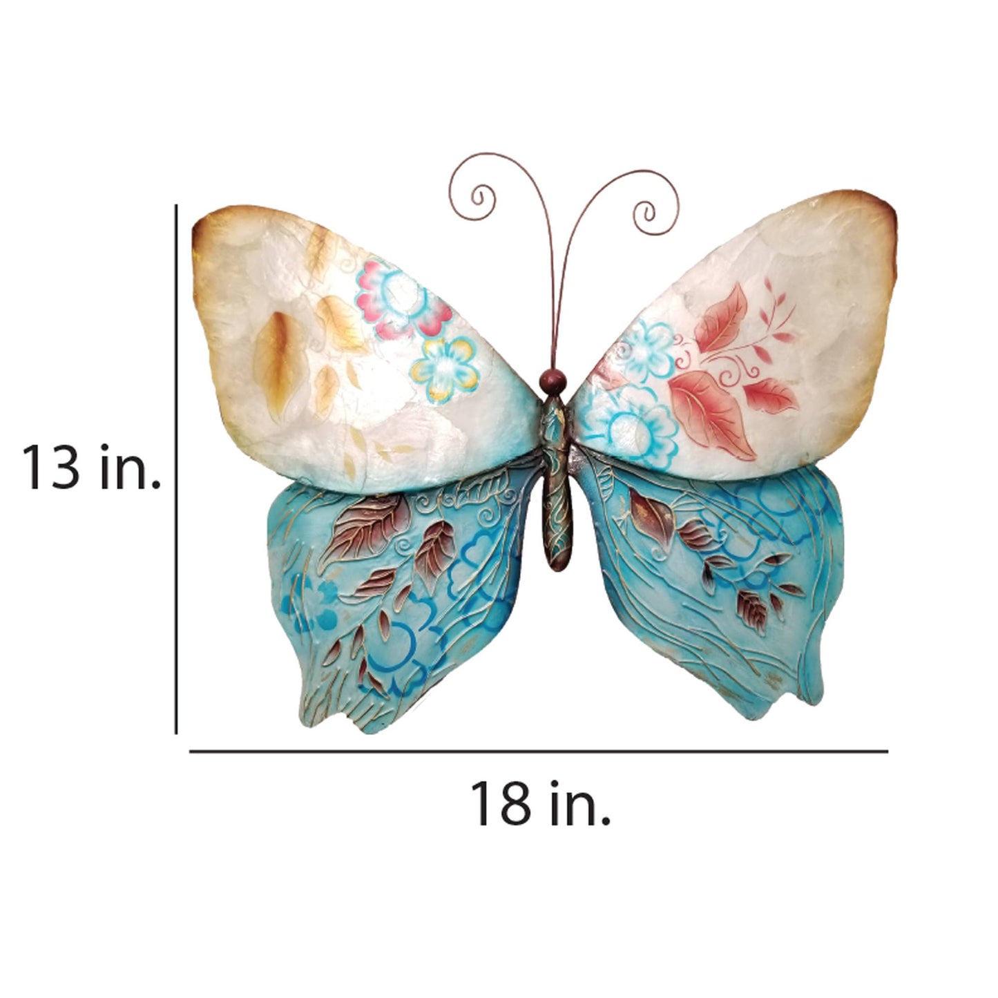 Eangee Home Design - Butterfly Wall Decor Blue And Pearl