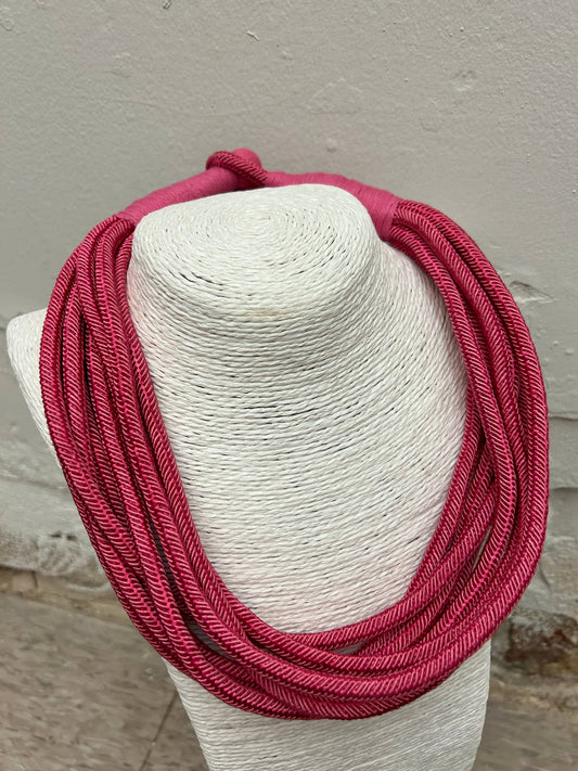 TWO FORTY TWO - "Original" Slub 8-Strand Necklace (pink)