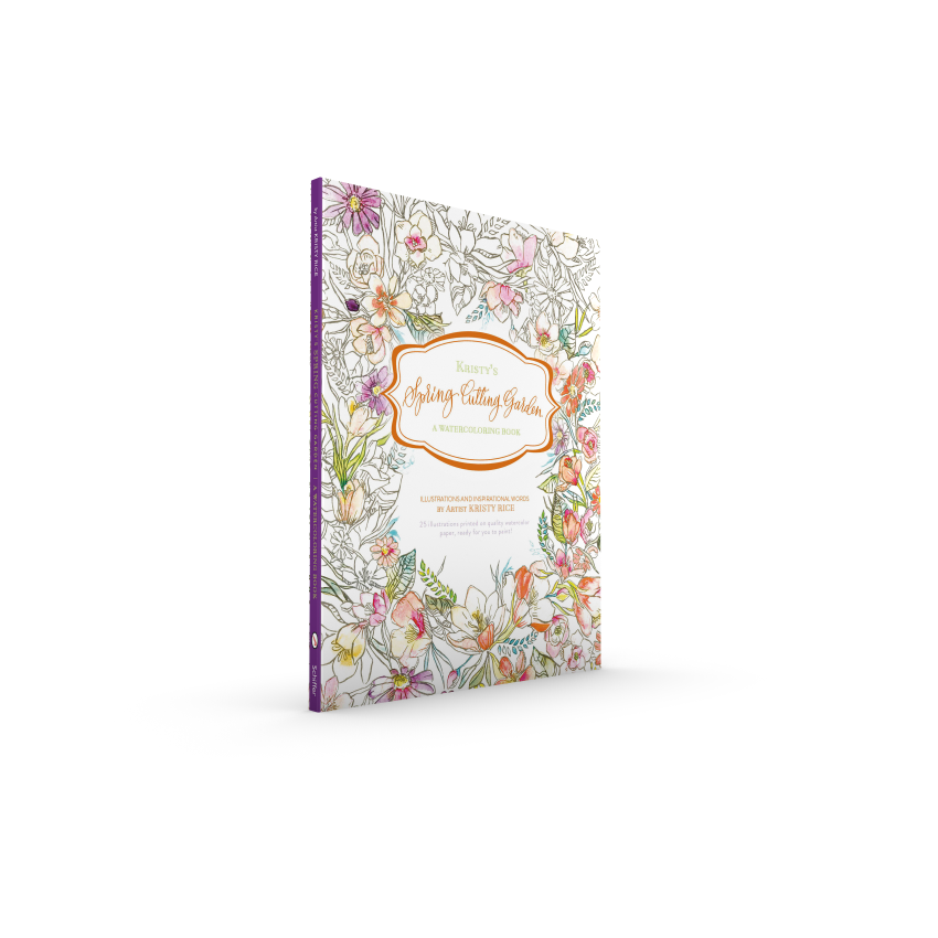 Schiffer Publishing - Kristy's Spring Cutting Garden: A Watercoloring Book