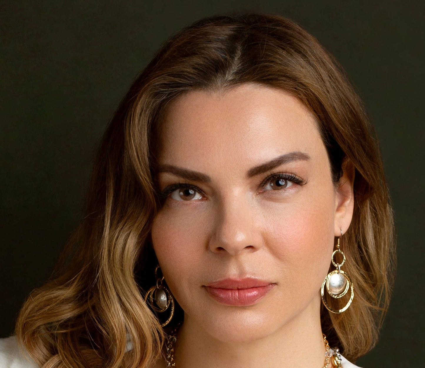 Volare - Dual Tone Harmony Hoop Earrings: Silver plated and brass mix