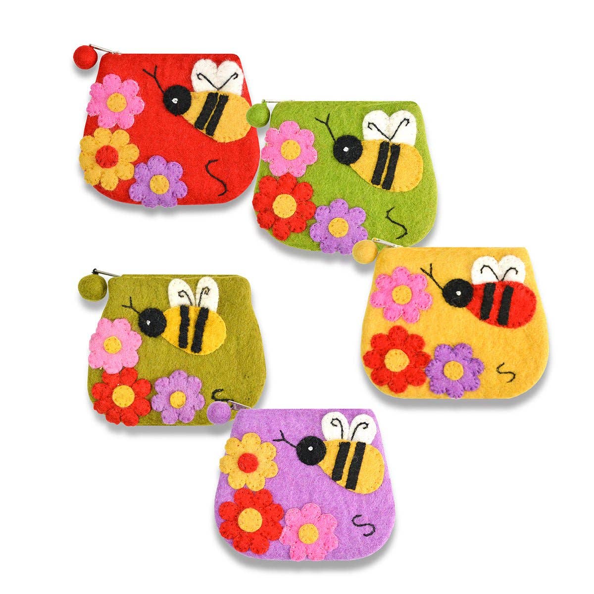 BNB Crafts Inc. - Bumble Bee Coin Purse (NOW Available in Rectangle Shape): Green