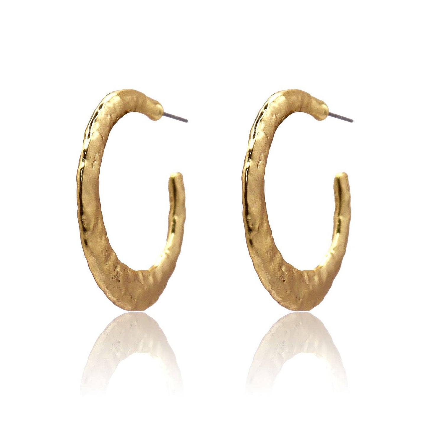 KARINE SULTAN - Textured every day hoop earrings: GOLD