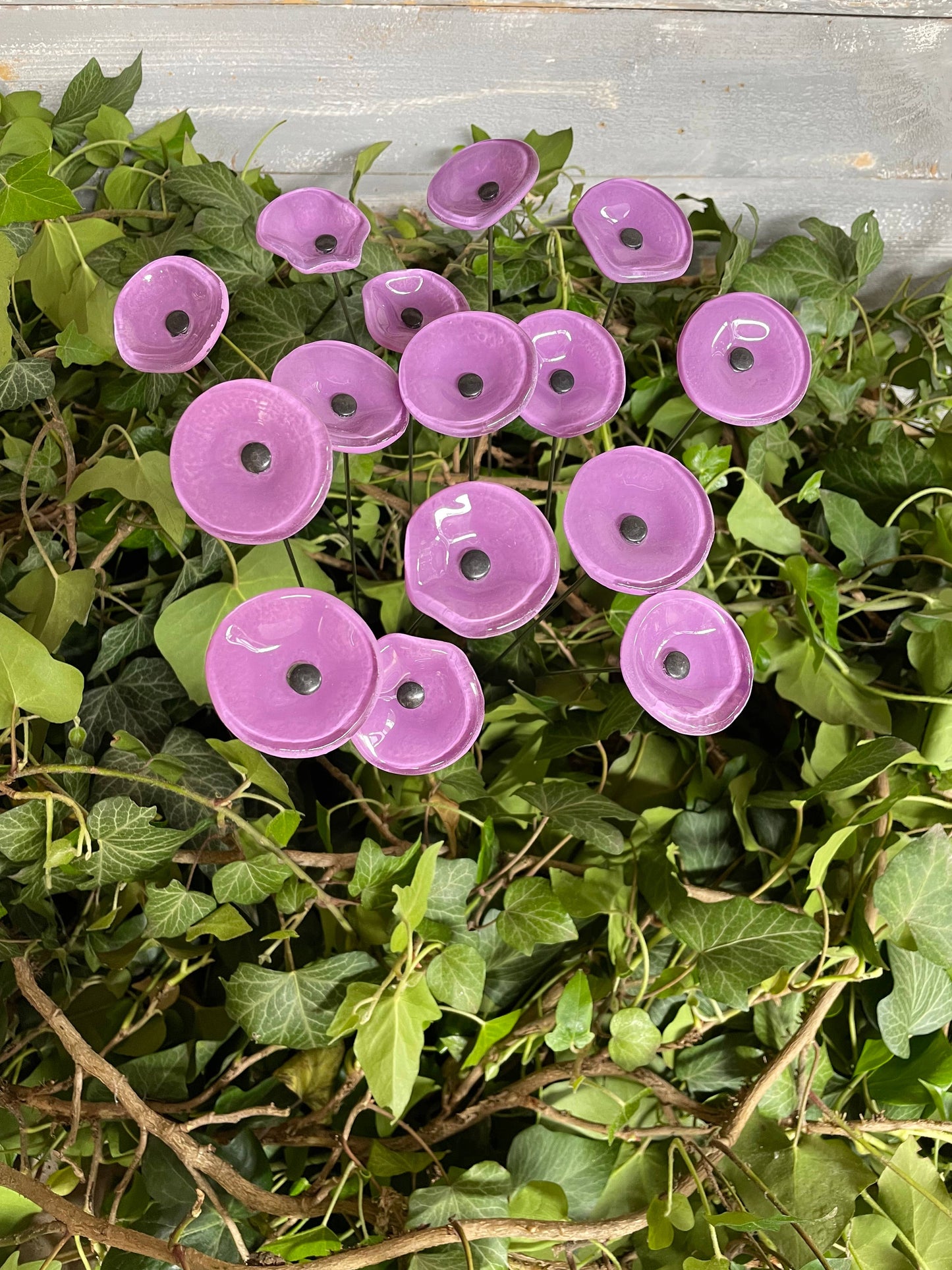 CARNEOL GLASS - Small Glass Flower For Inside In Violet