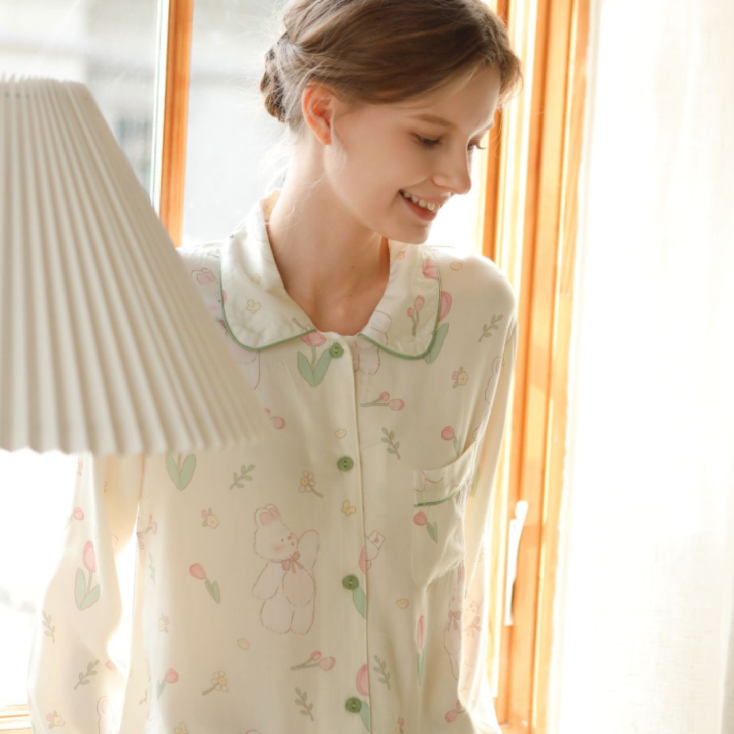 DrifWoo - Spring Bunny Print Pajama Set – Soft & Cozy Sleepwear  Easte: M