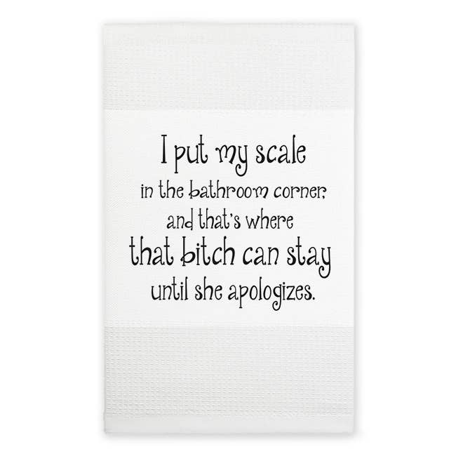Mariasch Studios - Waffle Towel -  I put my scale in the bathroom corner..