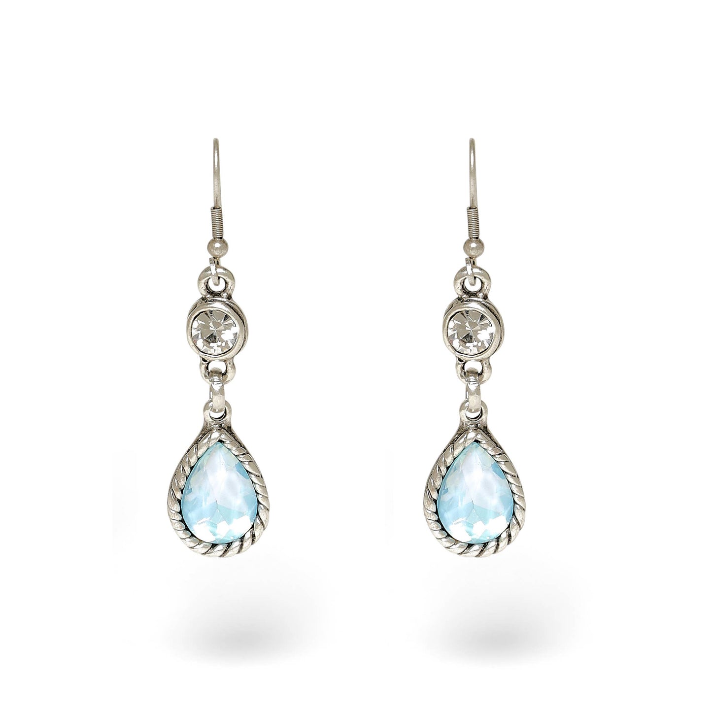 Chanour - Handmade Pewter Earrings With Blue Opal - 1957Blue