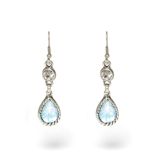 Chanour - Handmade Pewter Earrings With Blue Opal - 1957Blue