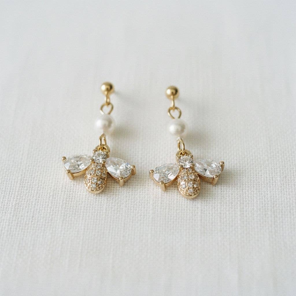 Ellemadera - Creative Bee-Inspired Gemstone Drop Earrings