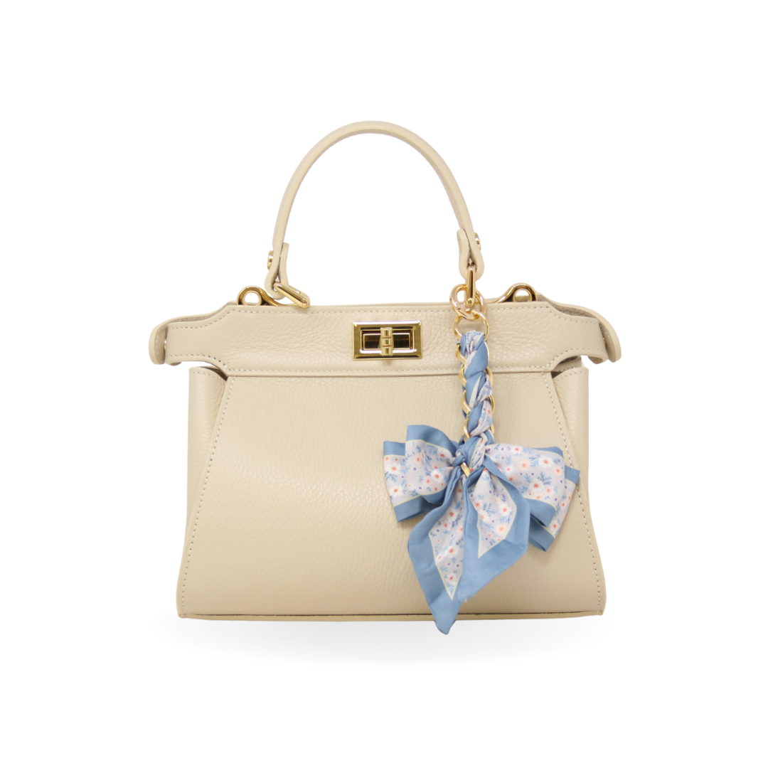 German Fuentes Handbags - GF0823 GENUINE ITALIAN LEATHER HANDLE AND CROSSBODY BAG: CAMEL