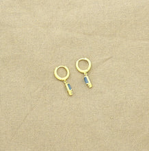 Load image into Gallery viewer, Schmuckoo Berlin - Ingrid Hoop Earrings Gold - Blue Chalcedony