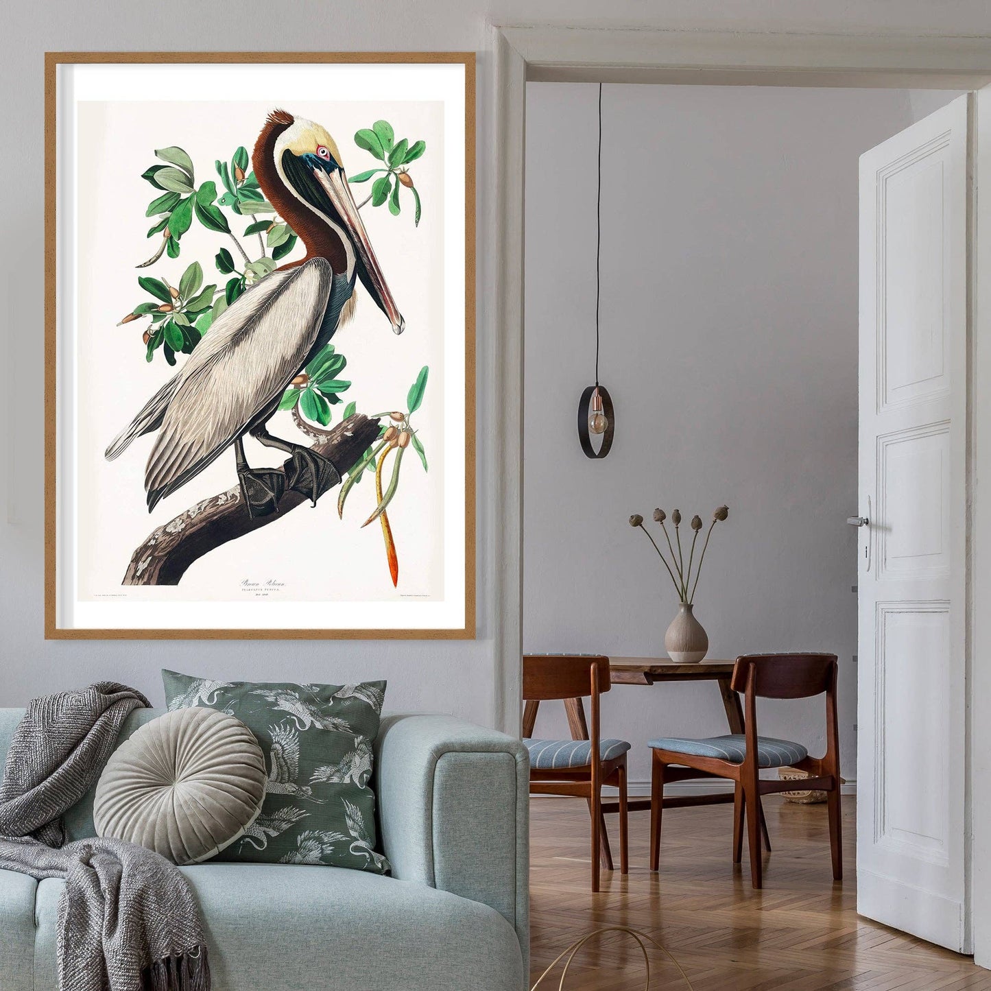 Ink & Drop - Brown Peilcan vintage print: 11 ¾ x 15 ¾ in | 30x40 cm / Matte