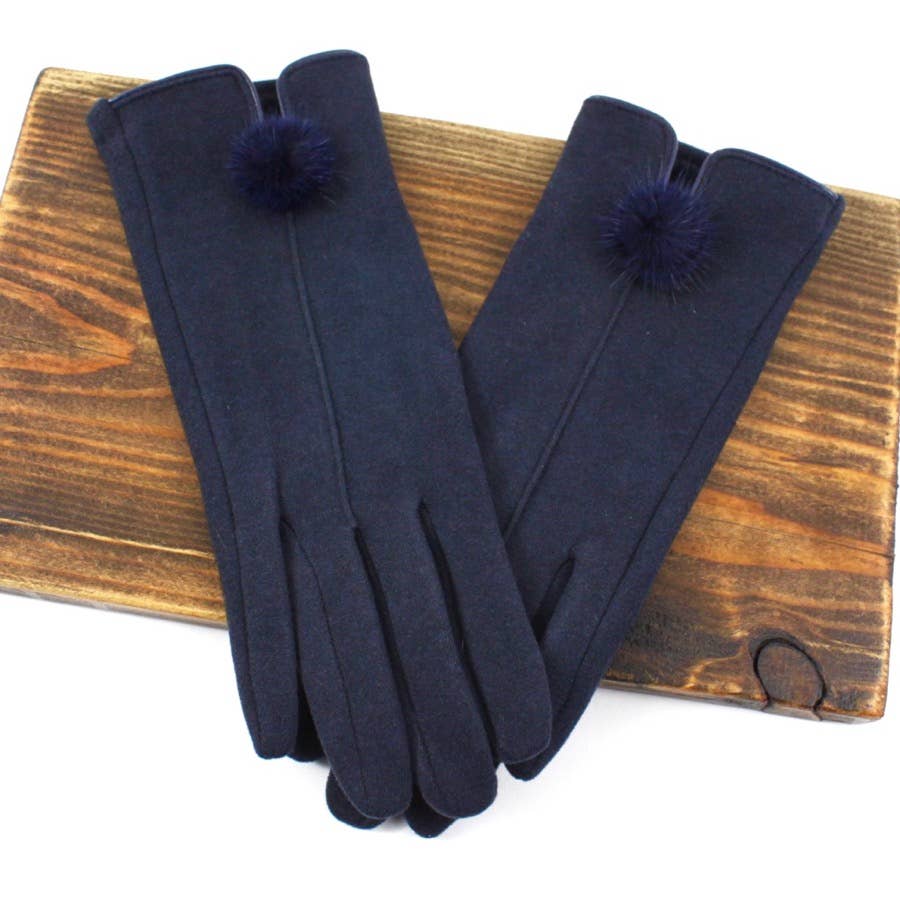 Pretty Persuasions - A20028 Gloves with Mini Pom Pom: 03 Brown