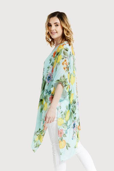SAACHI - Citrus Garden Kimono: Aqua