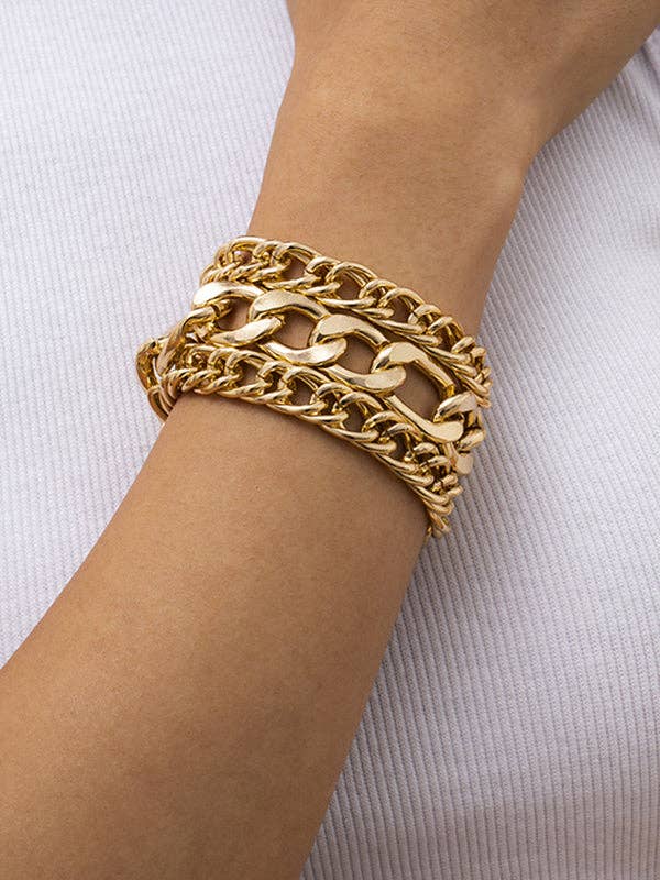Elanora - Original Creation Chains Hollow Bracelet Accessories: GOLD / One_size