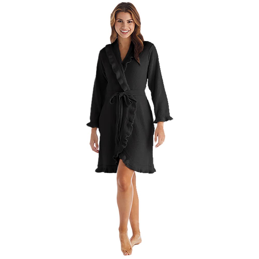 Softies - Cute and Flirty Women's 36" Ruffle Chenille Robe: Cloud / S