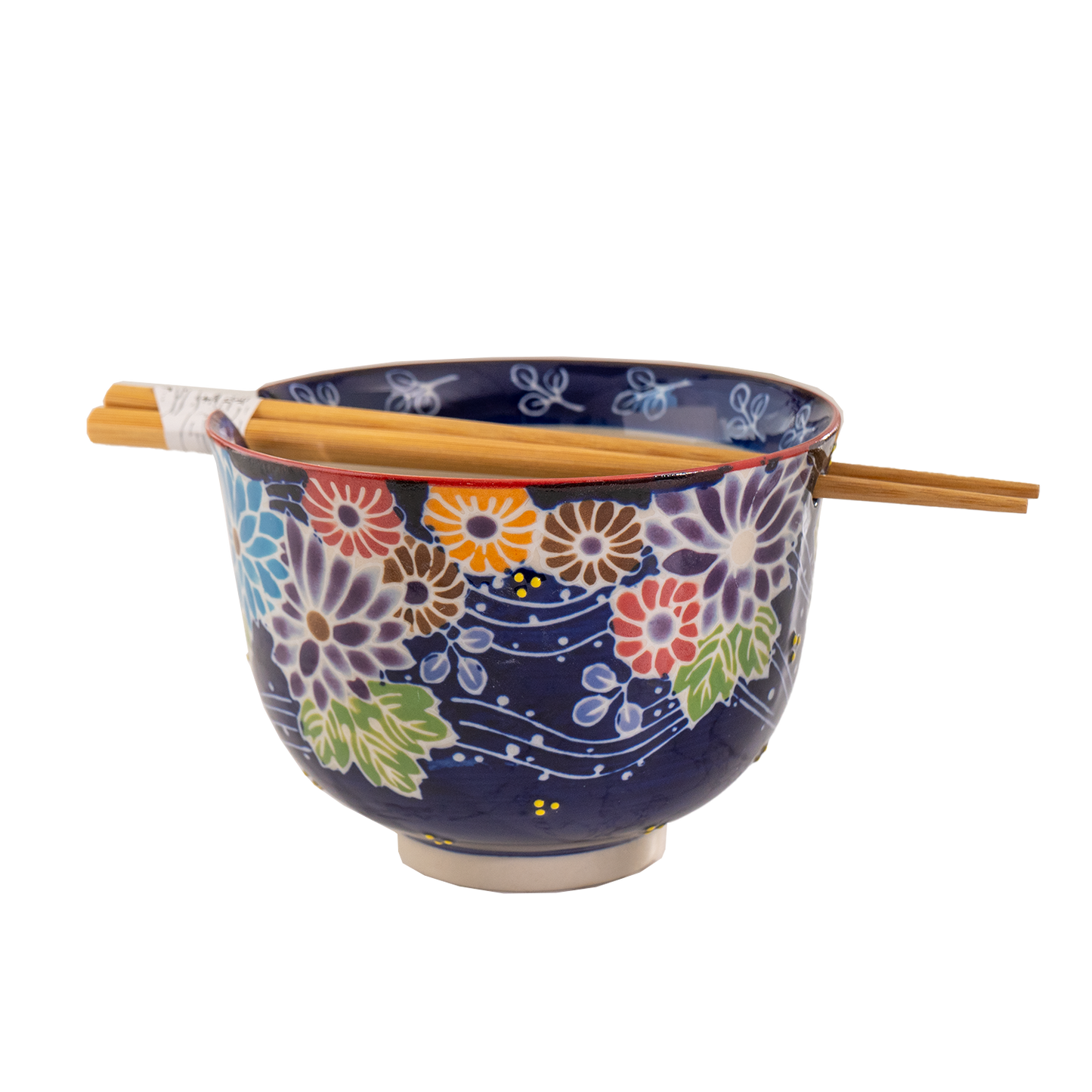 Urban Tokyo - Flora Mix Design 18oz 5.25"D Bowl With Chopsticks Set