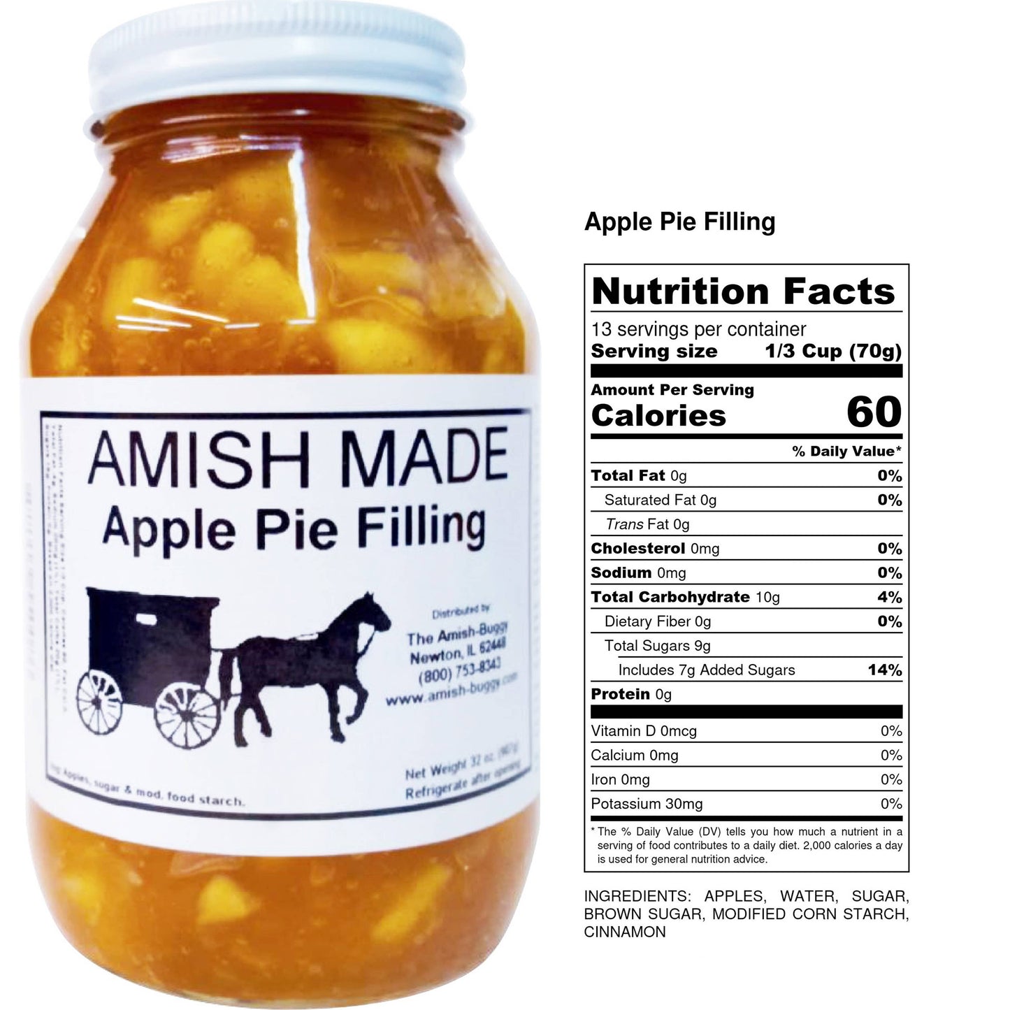 Arndt's Fudgery LLC - Amish Pie Filling - 32 Oz Jar: No Sugar Added Peach