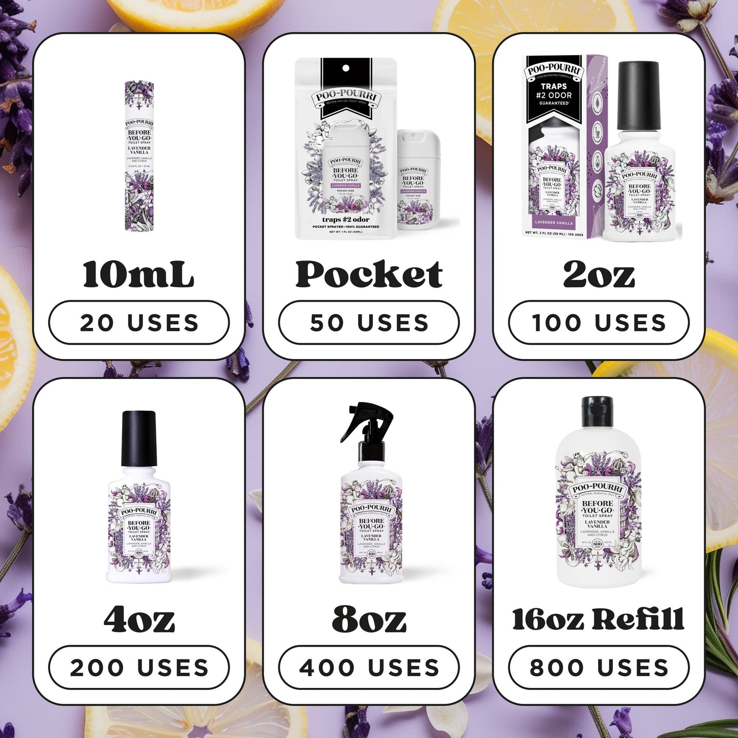 ~Pourri - Poo~Pourri Lavender Vanilla 10mL Travel Size