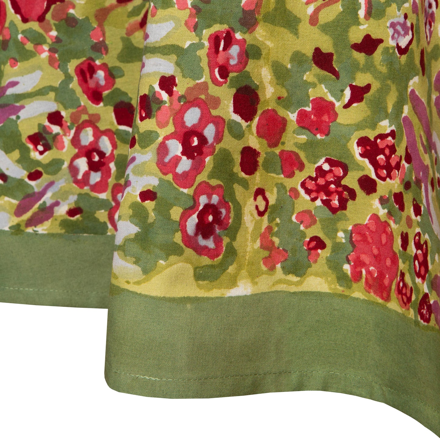 Couleur Nature - Jardin Red & Green | French Tablecloths: 71" x 128"