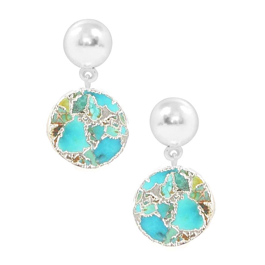 KARINE SULTAN - Turquoise Mosaic Drop Earring