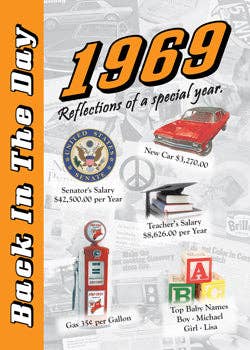 3 Oak Publishing / Back In The Day - 1969 Back In The Day Greeting Card / Booklet (envelope inclu
