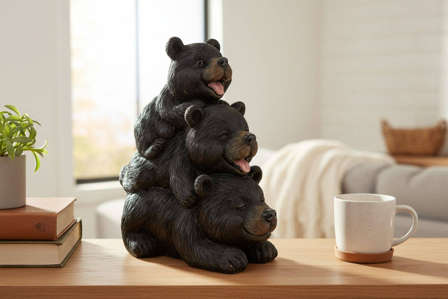 De Leon Collections - BEAR PLAYFUL TOTEM, 6"X4"X6.5",