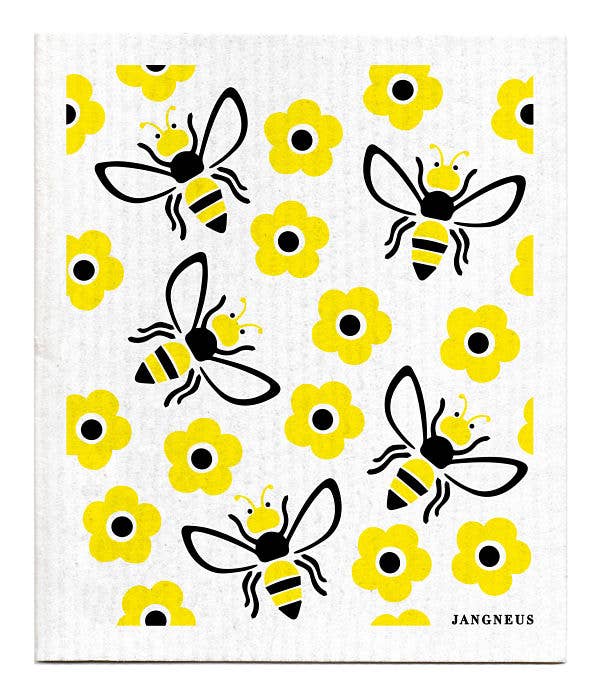 Jangneus - Swedish Dishcloth - Bees - Yellow: Yellow