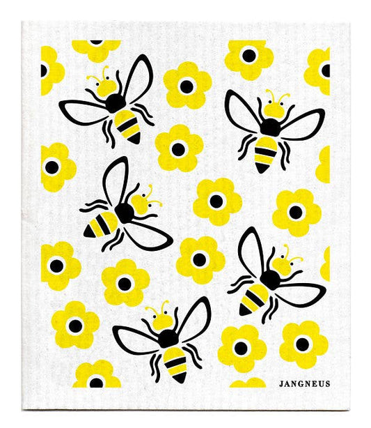 Jangneus - Swedish Dishcloth - Bees - Yellow: Yellow