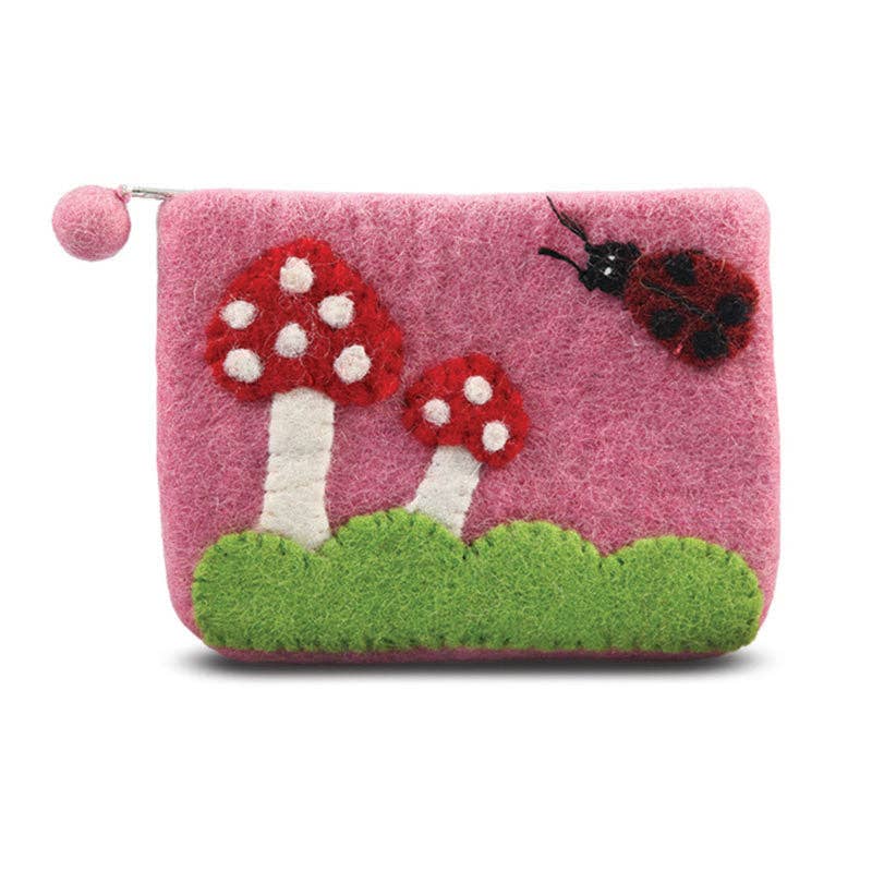 BNB Crafts Inc. - Mushroom With Ladybug Coin Purse: Red