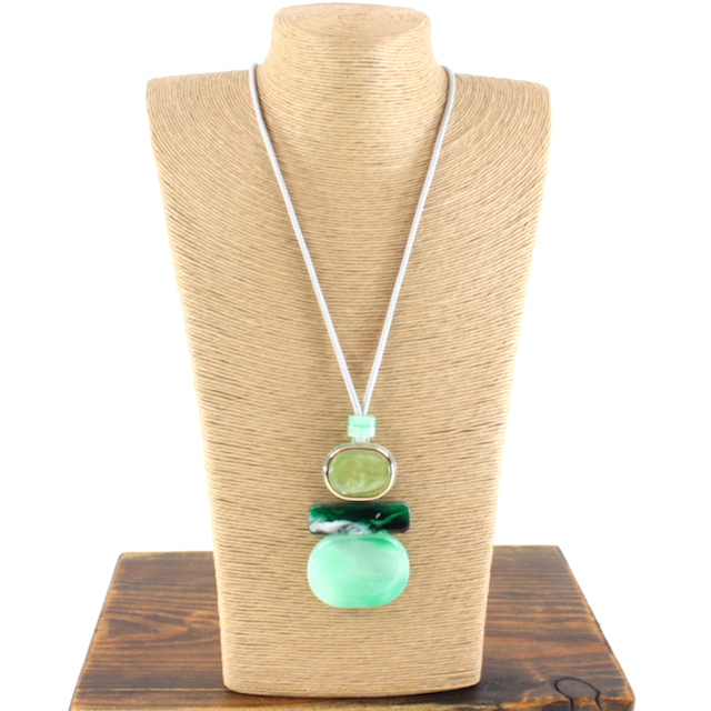 Pretty Persuasions - N23209 3-Tier Dangle Statement Necklace: 04 BLU