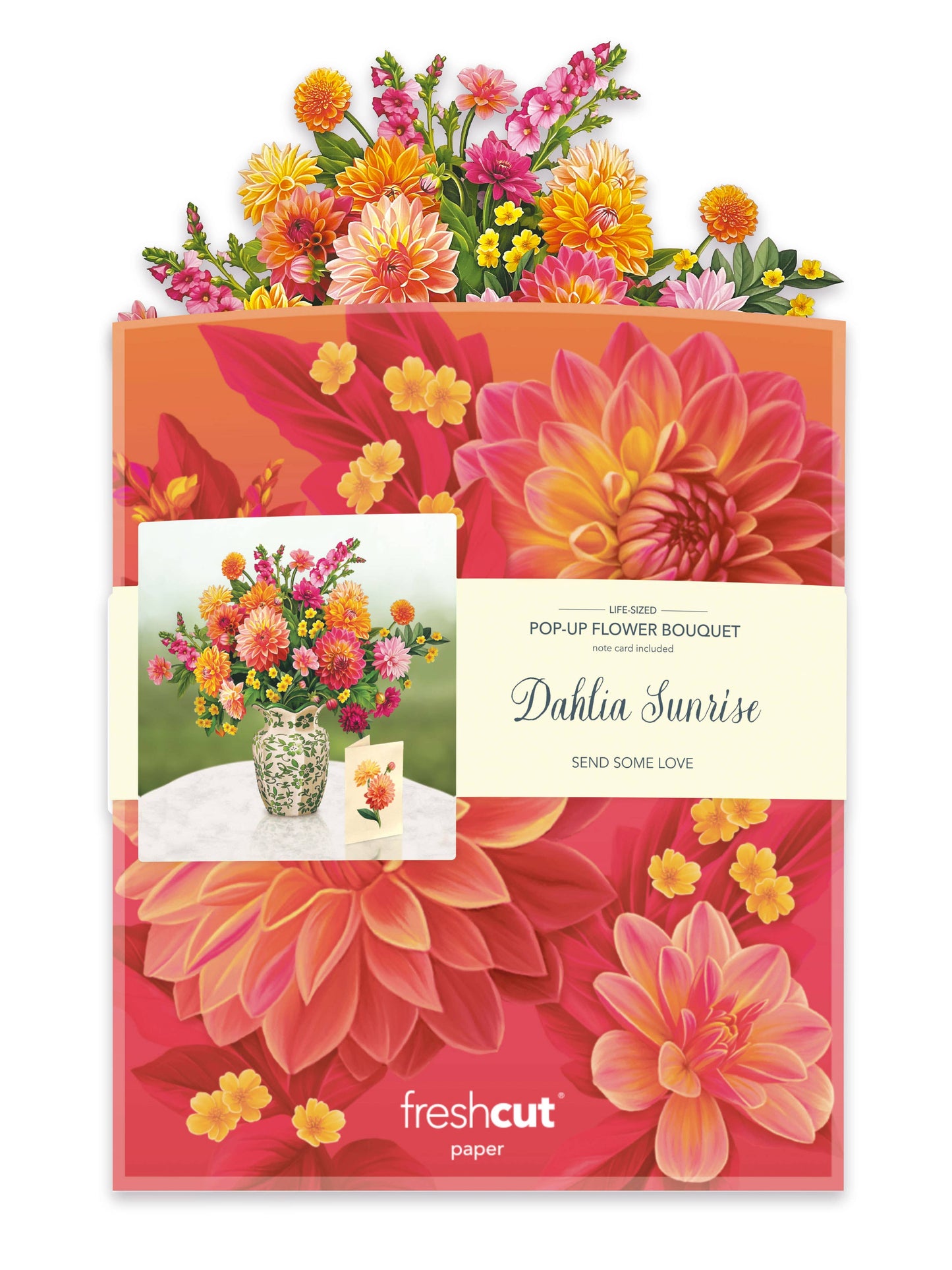 FreshCut Paper LLC - Dahlia Sunrise (8 Pop-up Greeting Cards)