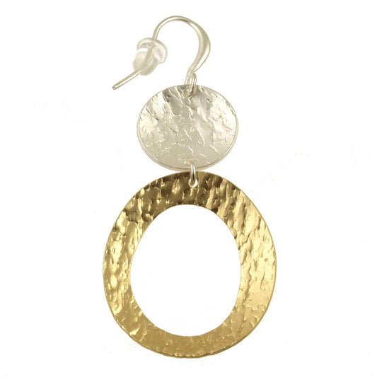 Origin Jewelry - Brass Duet Earrings | Stacked Circle Earrings, Silver & Gold