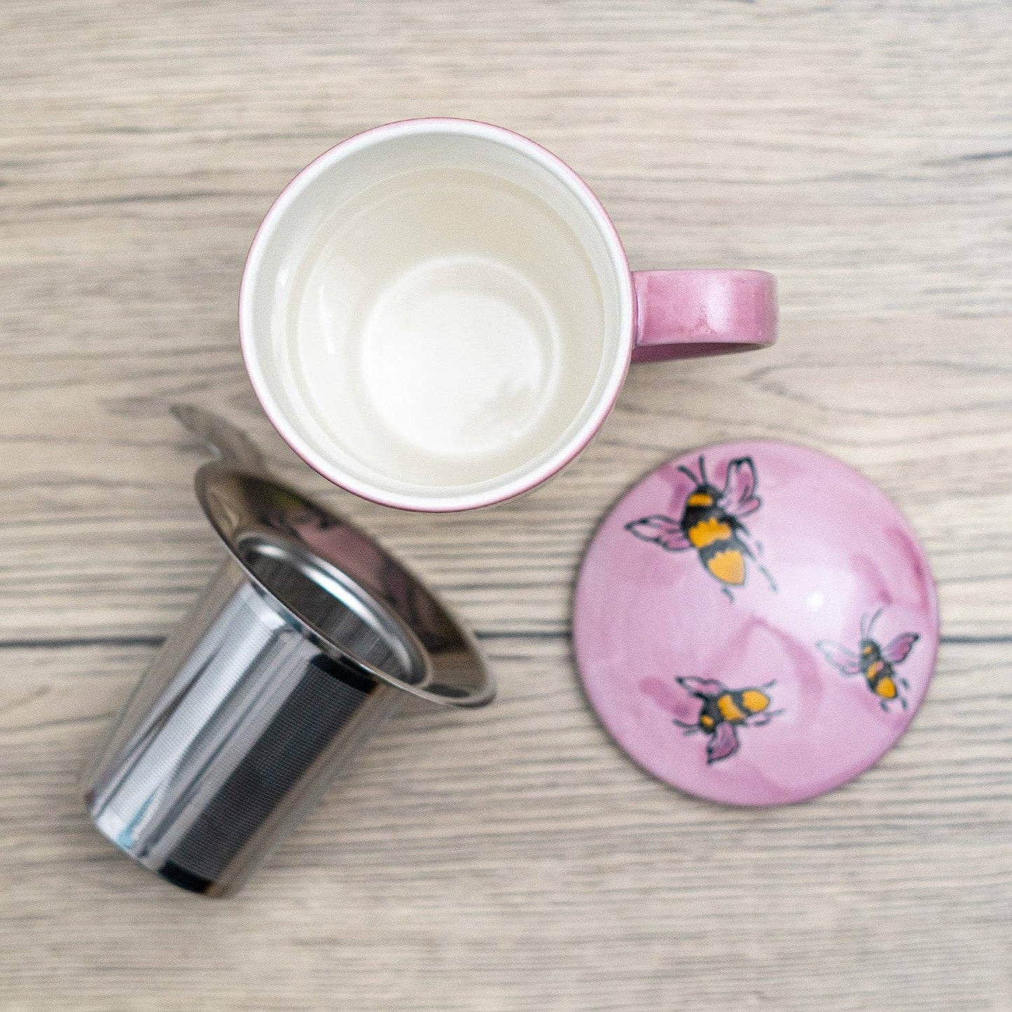 Urban Tokyo - Spring Honeybee Design 15oz Tea Mugs with Lid and Infuser for Loose Leaf Tea (4/32)