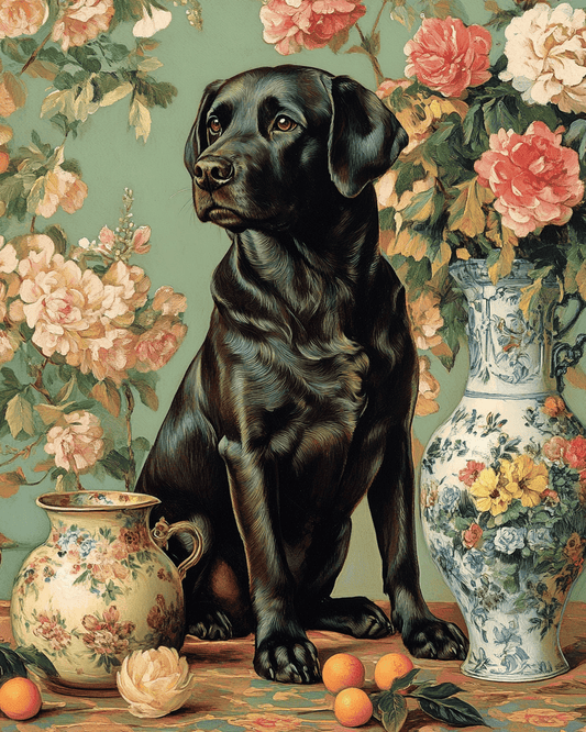 Mowbi - Proud Labrador Retriever - Pet Dog Still Life Wall Art Prints – 8″x10″ Artwork for 11″x14″ Frame